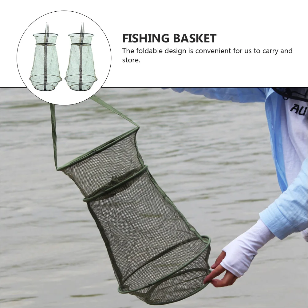 

2 Pcs Fishing Supplies Anti-scratch Cage Net Landing Nets for Foldable Bait Cast