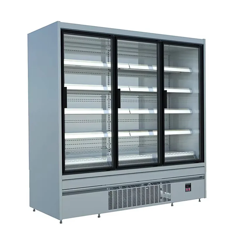 Customized Supermarket Vertical Display Cabinet Freezer Glass Door Display Refrigerator Beverage Fridge
