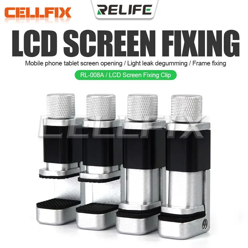 

RELIFE RL-008A 4pcs Adjustable Alloy Clip Fixture Clamp Phone LCD Screen Fixing Clip Set Metal Fastening Clamp Tools