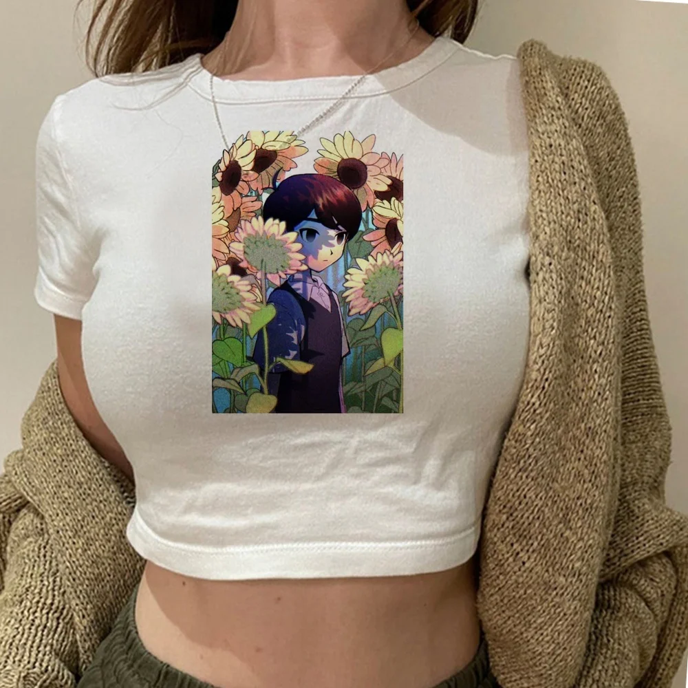 Omori crop top women emo dollette japan 2000s funny t-shirt cutecore clearance sales harajuku baddie kawaii