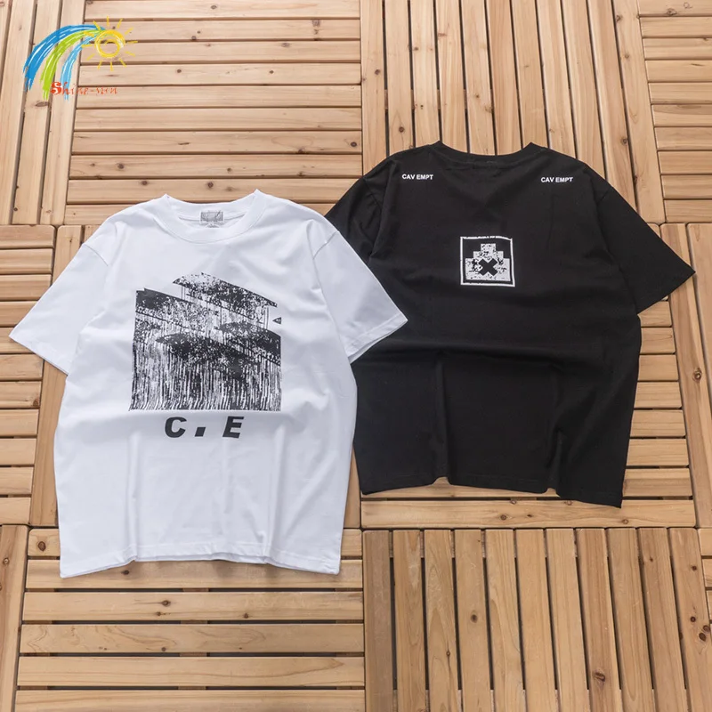 Graphics Classic Logo Print CAV EMPT C.E T Shirt Men Women Black White Tee Top Hip Hop Oversized CAVEMPT T Shirt With Tags