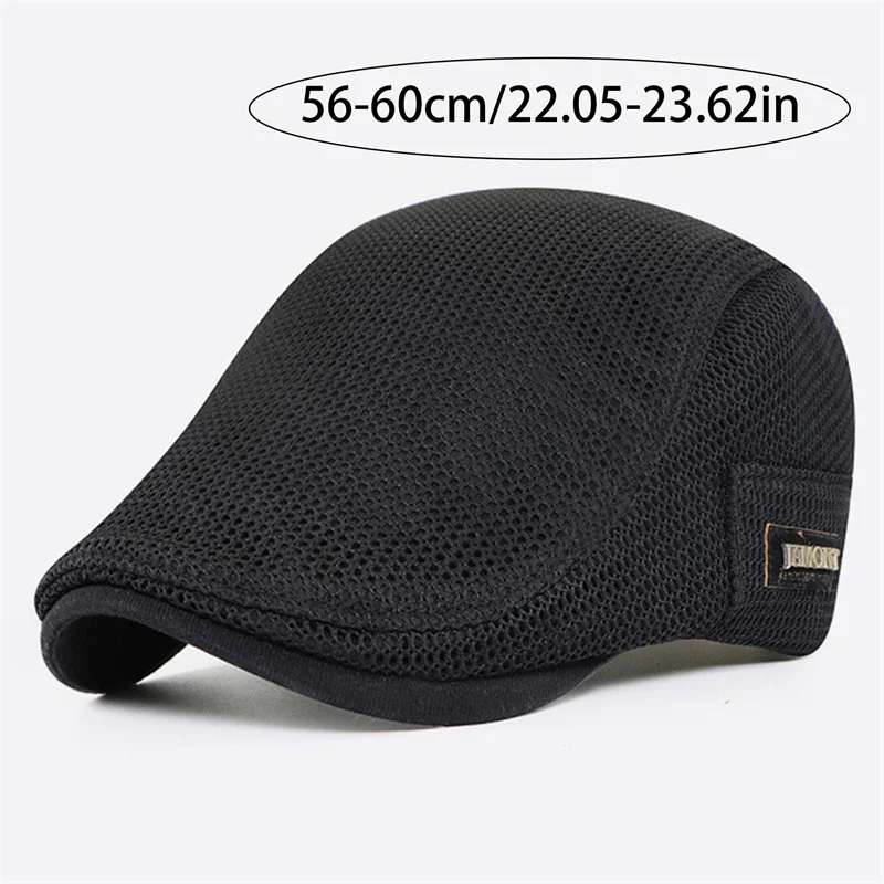 Breathable Mesh Hollow Berets Hat For Men Convenient Spring Summer Beret Quick-drying Newsboy Cap Retro Sun Hats Painter Caps