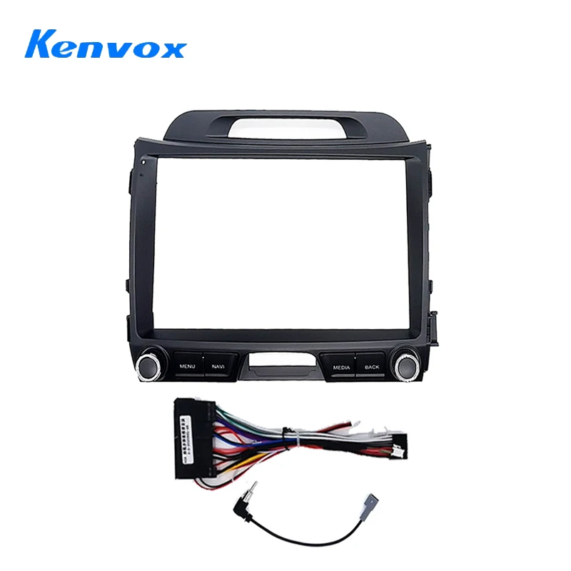 

9-дюймовая автомобильная аудиорадиосистема Android, лицевая рамка для kia sportage 2011-2016, 2Din, стерео DVD, комплект крепления на приборной панели, адаптер проводов и кабеля