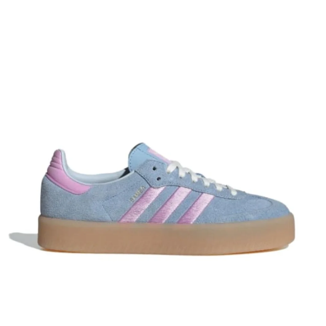 Adidas Blue Sambae Women's Comfortable Hundred Low Top Board Shoes Comfortable Wear-resistant Non-slip Casual Shoes