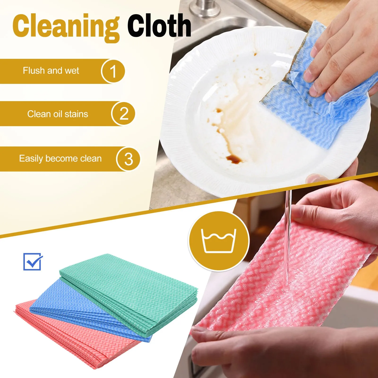 

Disposable Non-woven Cleaning Cloths Thicken dishcloths Multifunction Scouring Pads Kitchen Useful Supplies (20 sheets)