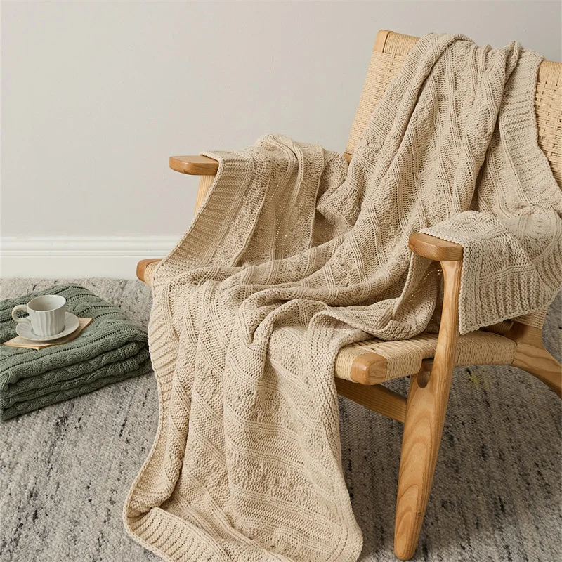 New All Seasons Nordic Infant Standard Tapestry Acrylic Bedroom Living Room Throw Knitting Solid Color Fringe Blanket Sofa Cover