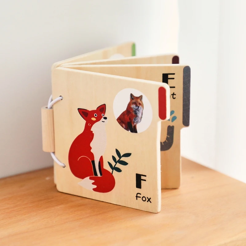 ילדים מונטessori צעצוע ספר חיות עץ צעצועים 20-12 חודשים פעילות חינוכית לתינוק פעילות חינוכית חושית בלוק ספר משחק מתנה