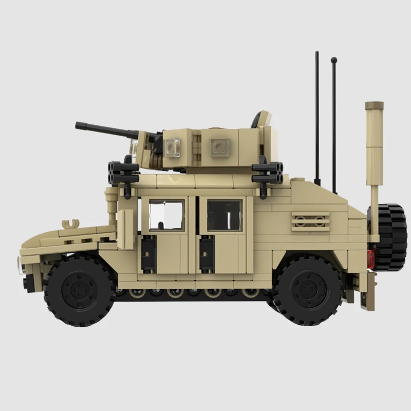 381 pièces de briques de construction modulaires pour véhicule blindé HMMWV M1114 MOC, briques simples, créatives, DIY, jouet pour garçon, cadeau d'anniversaire