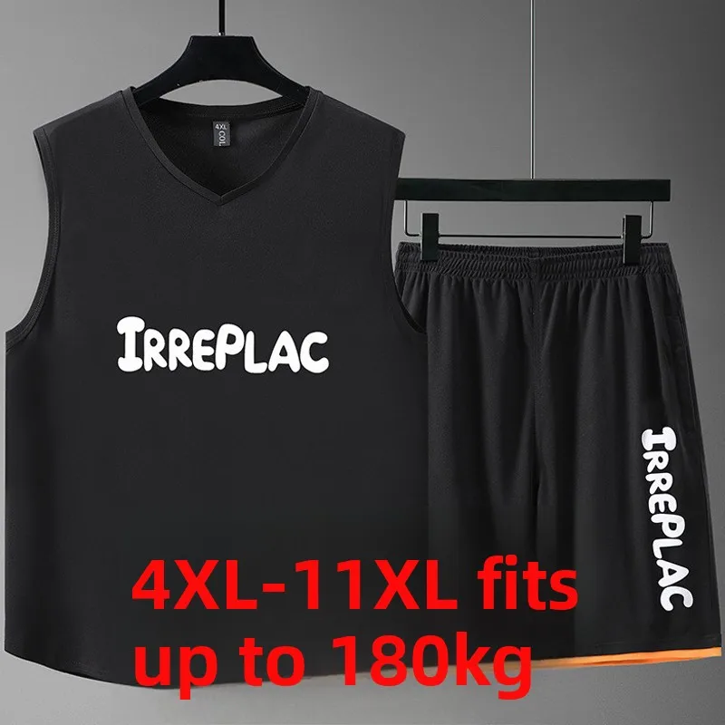 

Плюс размер Ice Silk Me Baskeall orm Set Мужская майка Svel Fitn Спортивная одежда Повседневная летняя одежда