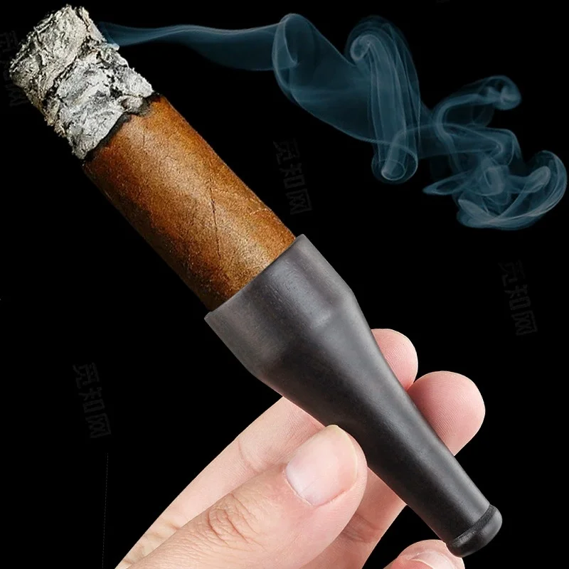 1PCS Cigar Holder Smoking Accessories Tobacco Rod Cigarette Mouthpiece 1-3 Size Portable Smoke Pipe Ebony Cigar Accessories view 6