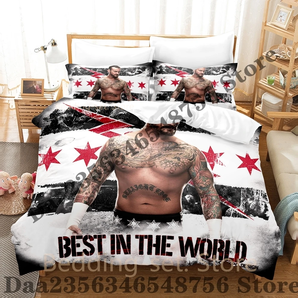 

Kawaii Cool CM Punk Bedding Set Single Twin Full Queen King Size Bed Set Adult Kid Bedroom Duvetcover Sets Cool Bed Sheet Set