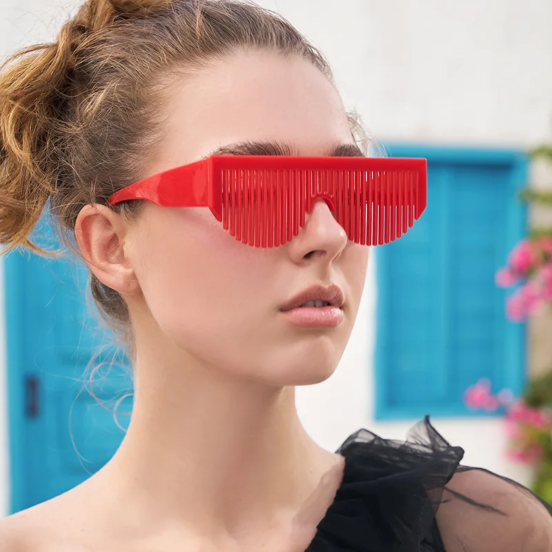

Women Oversized Pink Square Sunglasses Luxury Designer Retro Gradient Comb Shaped Eyewear For Christmas Party Outfit vintage