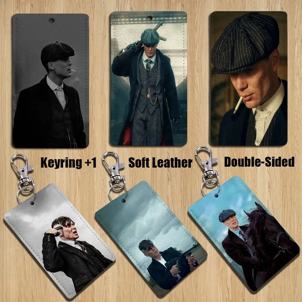 

COOL P-Peaky Blinders Movie Keychain Holder Suitable For Subway Bank Card Bus Card Case Badge Holder Wallet Textured pattern
