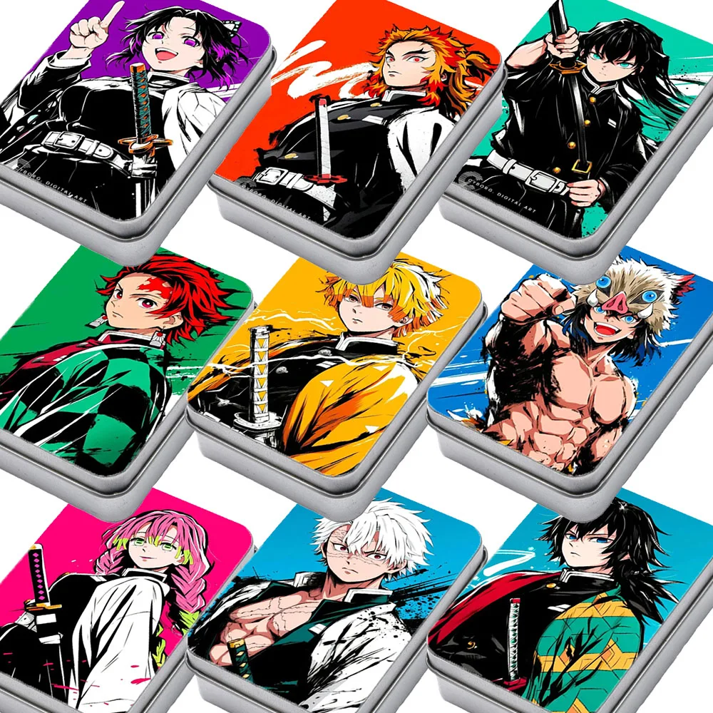 

Demon Slayer Storage Box Collect Card Sticker Tidy Decorate Student Boy Anime Cartoon Surroundings Toy Medicine Box Daily
