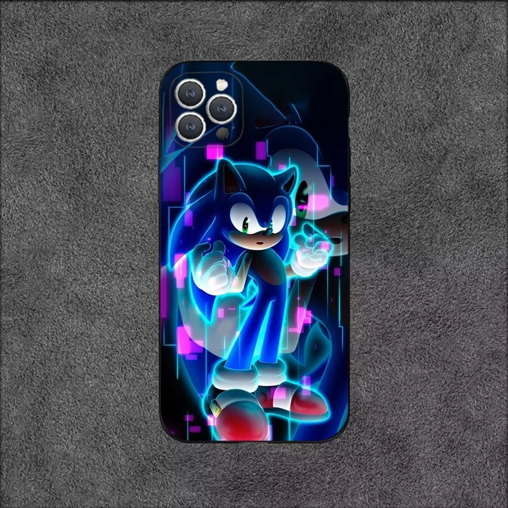 S-SonicS H-Hedgehog Phone Case For iPhone 16,15,14,13,12,11,Plus,Pro Max,XS,X,XR,SE,Mini,8,7 Soft Silicone Black Cover