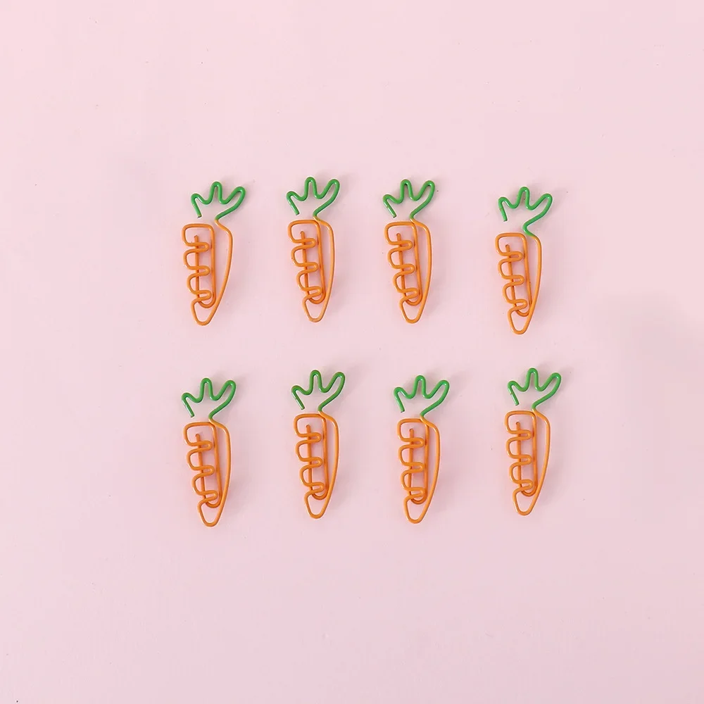 10-50 szt. Kreatywne spinacze do papieru w kształcie marchewki i lodów, urocze spinacze do notatek, metalowe zakładki do notatników, indeksy, artykuły biurowe i szkolne.