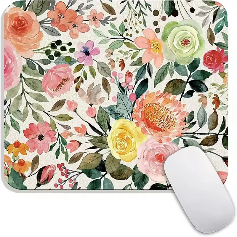 Small Leather XXS Mouse Pad Computer Hot Sell Cushion Anime lovely Gamer Natural Rubber Art Flower Office Decoration Carpet Mat