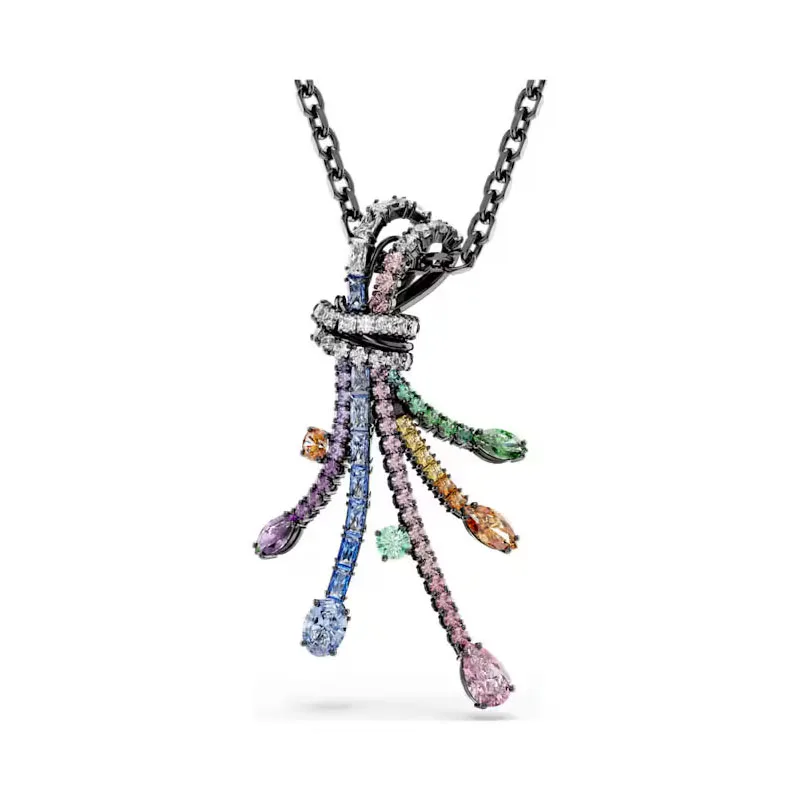 High Quality 2026 Fine Party Jewelry Sets Charming Pink Heart-shaped Gold Droplet Crystal Necklaces Bracelet Earrings for Ladies image 3