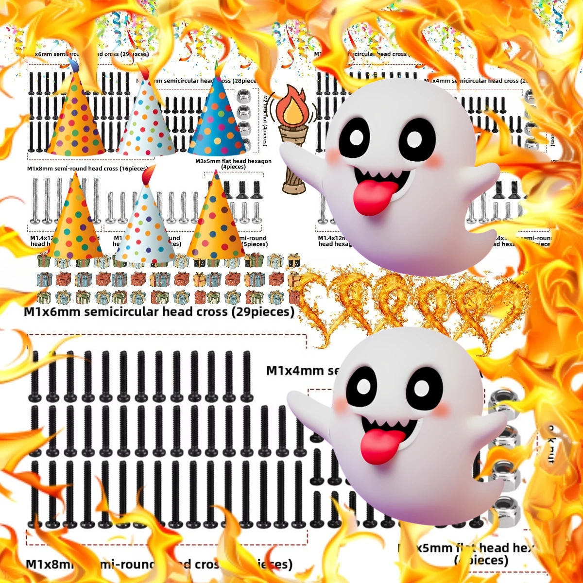 

Набор винтов и гаек GPM Oxide Steel, 100 шт., AXIAL 1/30 SCX30, нержавеющая сталь/черный цвет, AXI-3331, для радиоуправляемых машинок