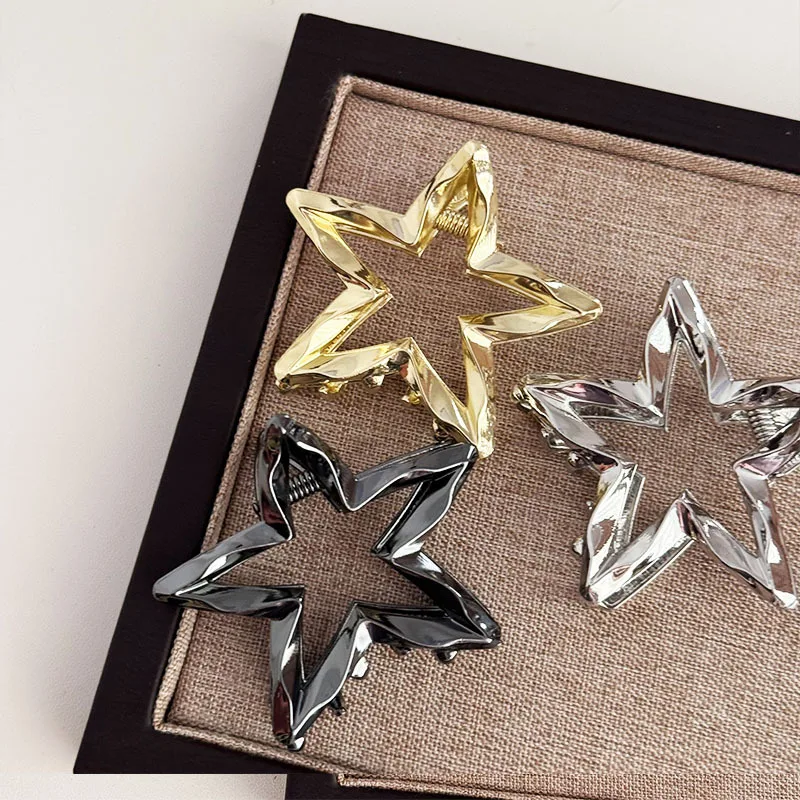 روشوي-الخماسي القلب تصميم المعادن الشعر مخلب للنساء والفتيات ، السلطعون السيدات المشابك ، مقاطع Hairgrip ، أغطية الرأس ، الحلي