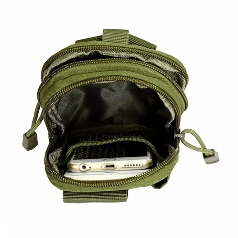 1000D Nylon Tactical Bag Outdoor Molle Pouch Belt Waist Pack Bag Phone Pocket Waist Fanny Pack for Outdoor Sports Running Hiking