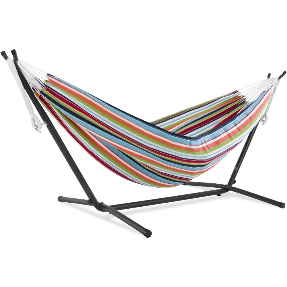 

Double Sunbrella Hammock with Space Saving Steel Stand, Carousel Confetti (450 lb Capacity - Premium Carry Bag Included)