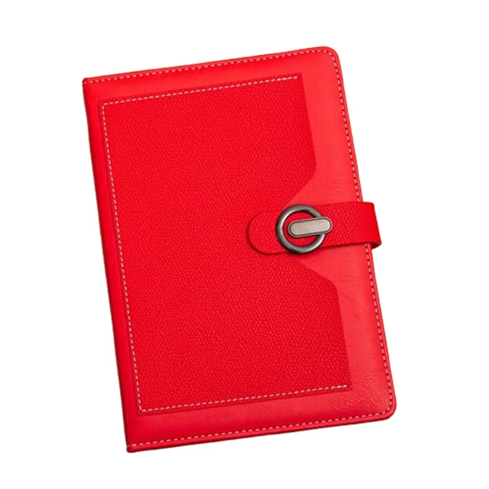 

200 Pages A5 Notebook Magnetic Suction Buckle PU Leather Cover Business Office Notebook Wear-resistant Horizontal Line