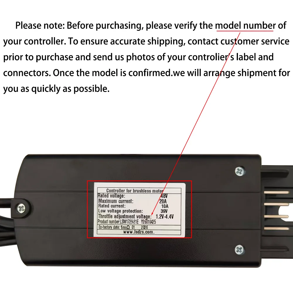 E-Bike Bürstenloser Motorcontroller LSW1729-21E 48V 10A für Elektroroller MTB Fatbike Zubehör Geschwindigkeitsregler – Detail 1