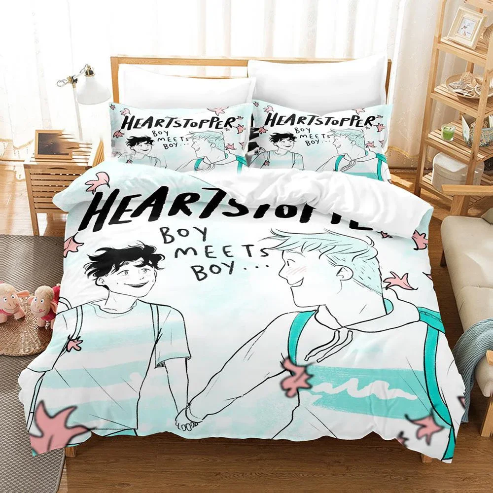 3D Printed Heartstopper Bedding Set Duvet Cover Bedroom Comforter Covers Single Twin King ​Size Quilt Cover Home Textile 2/3PCS