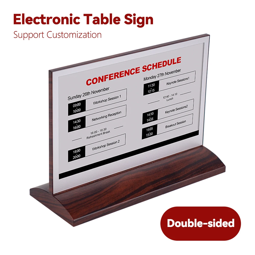 Electronic Digital Sign Table Toppers Desk Name Plate Intelligent Conference Electronic Table Name Card for Meeting view 4