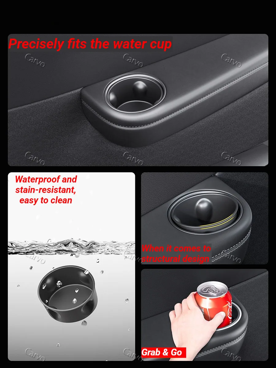 For Tesla New Model YL Launch 2026 2PCS 3rd Row Side Cup Holder Case Fits Silicone Bottle Pad Anti-scratch Interior Accessories