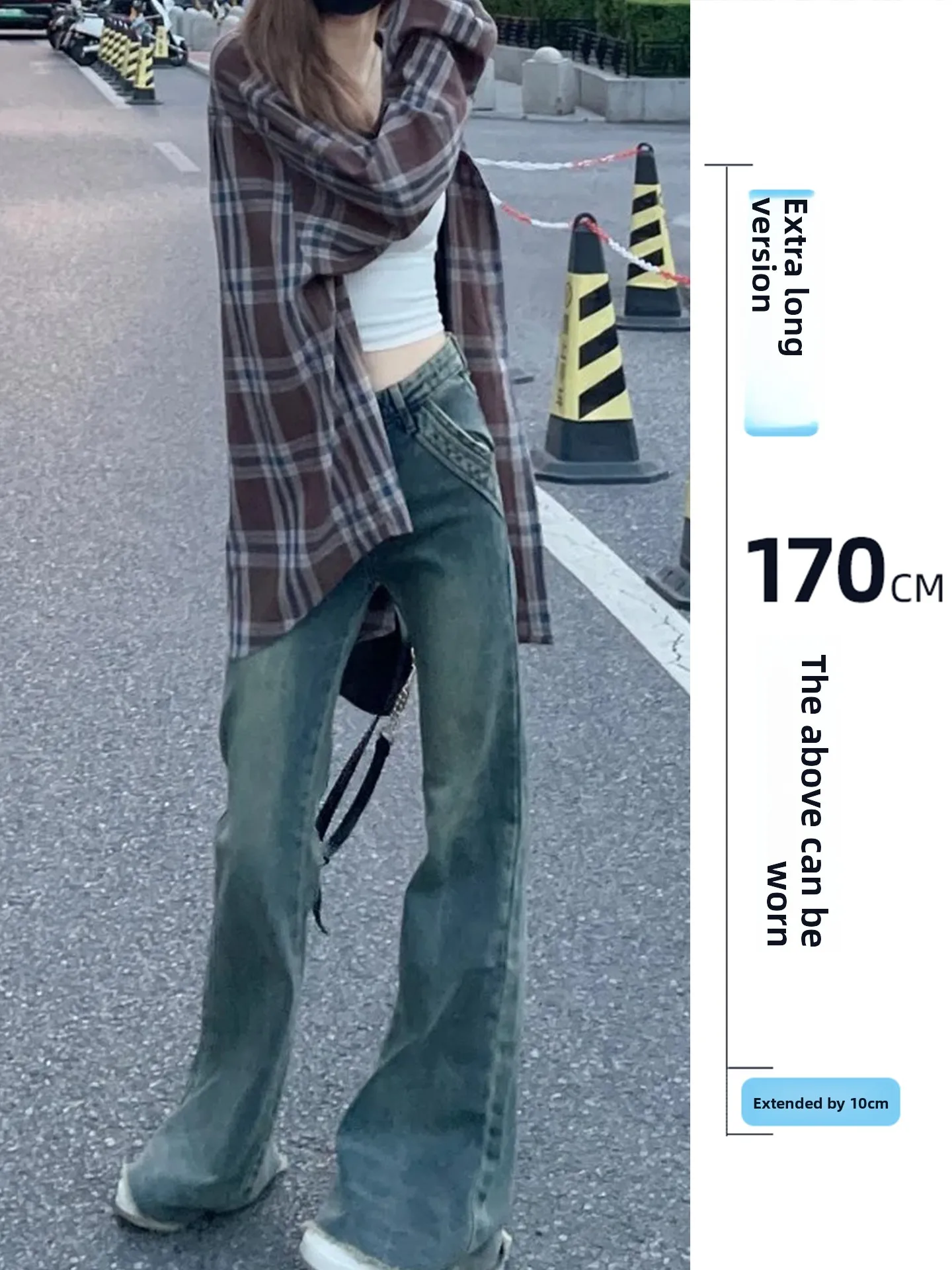 

Ретро джинсы-клеш с эффектом потертости, утепленные, синие, женские, осенне-зимние, облегающие, в пол, повседневные, с завышенной талией