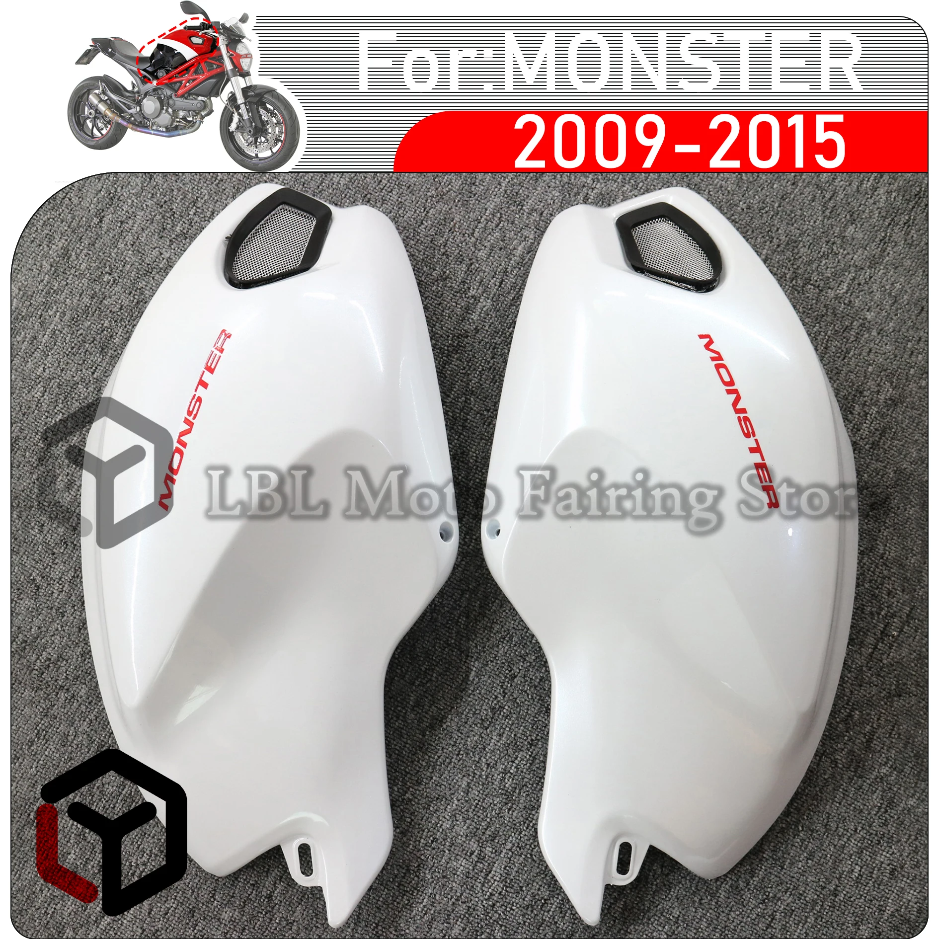 Motorcycle Left Right Side Tank Cover fairing For Ducati Monster 696 795 796 M 1100 1100S EVO 2009 2010 2011 2012 2013 2014 2015