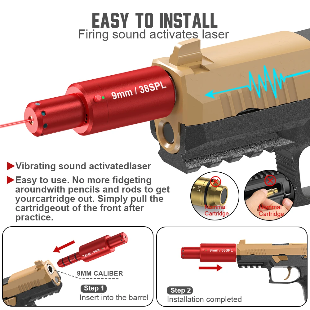 مدرب ضوء أحمر أخضر مغناطيسي متعدد الوظائف 9 مم 38SPL، ثنائي الغرض للتدريب والمعايرة #3