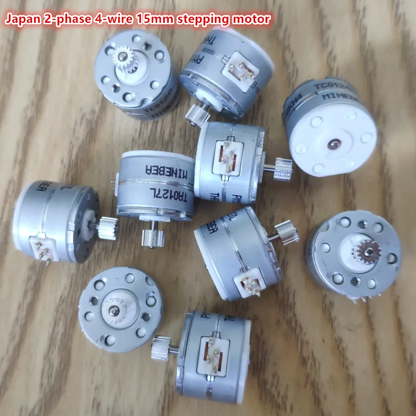 10pcs,  Japan 15mm stepping motor PM15S 15*12mm 2-phase 4-wire stepper motor 18° with 15T gear ,new in stock~