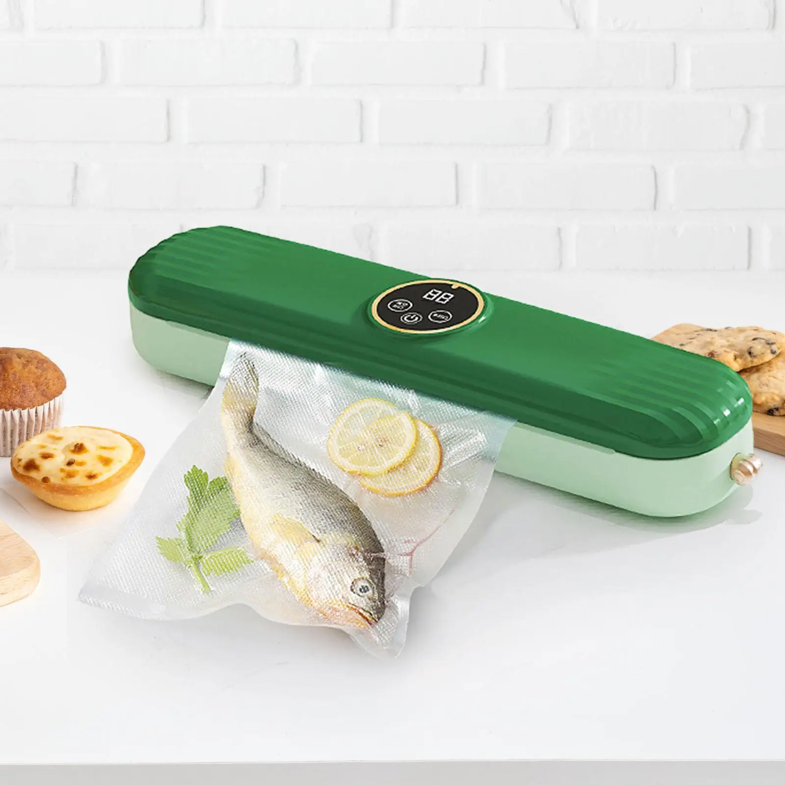 เครื่องปิดผนึกอาหารอัตโนมัติสำหรับขนมปังถั่วเครื่องปิดผนึกอากาศสุญญากาศอเนกประสงค์ขนาดกะทัดรัดพกพาสำหรับใช้ในครัวเรือน