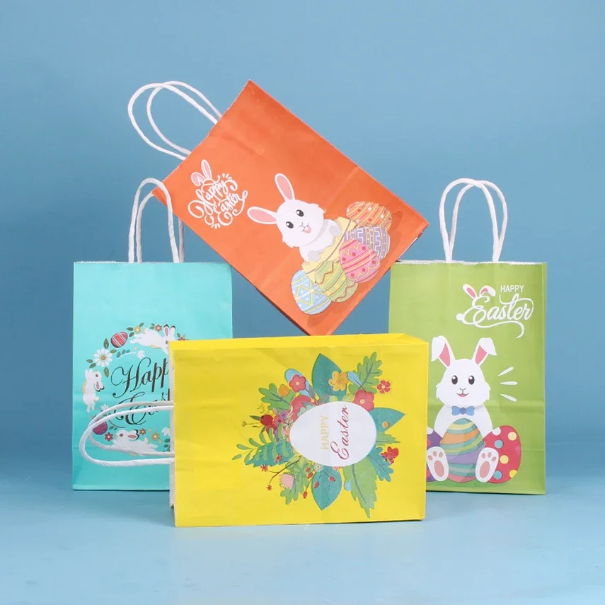 

Cute Rabbit Color Kraft Paper Bag Birthday Party Wedding Christmas New Year Party Child Favors Cookies Snack Decoration