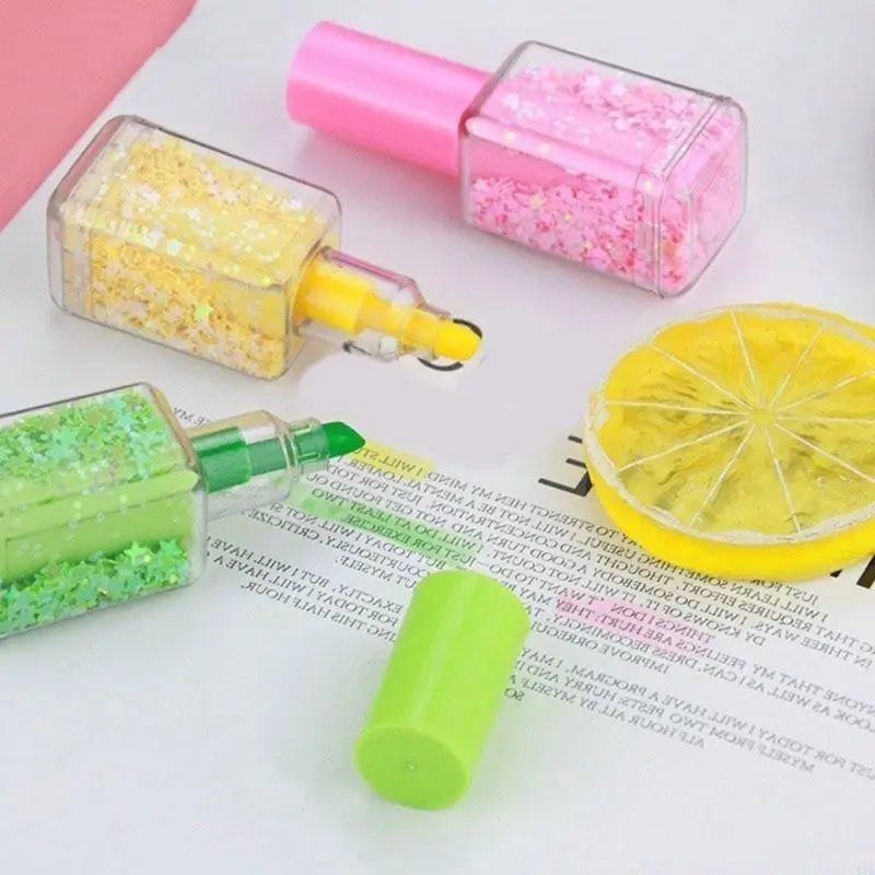 G8TA 4x Highlighters Nails Polish Highlighter Markers Highlighter Pen