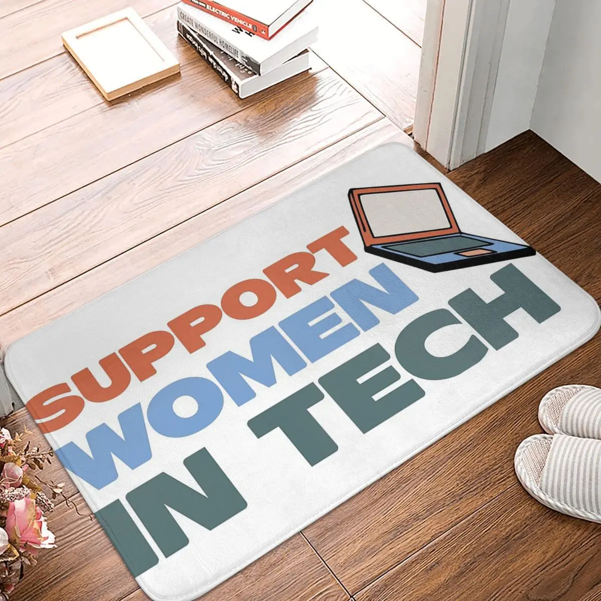 Felpudo antideslizante para mujer en el empoderamiento técnico, alfombrilla para suelo, cojín, alfombra para entrada de cocina, hogar, dormitorio, alfombrillas