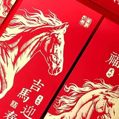 6 قطعة 2026 السنة الجديدة المغلف الأحمر مهرجان الربيع الصيني محظوظ الأحمر المغلفات المال جيب لوازم سنة الحصان السنة القمرية #1