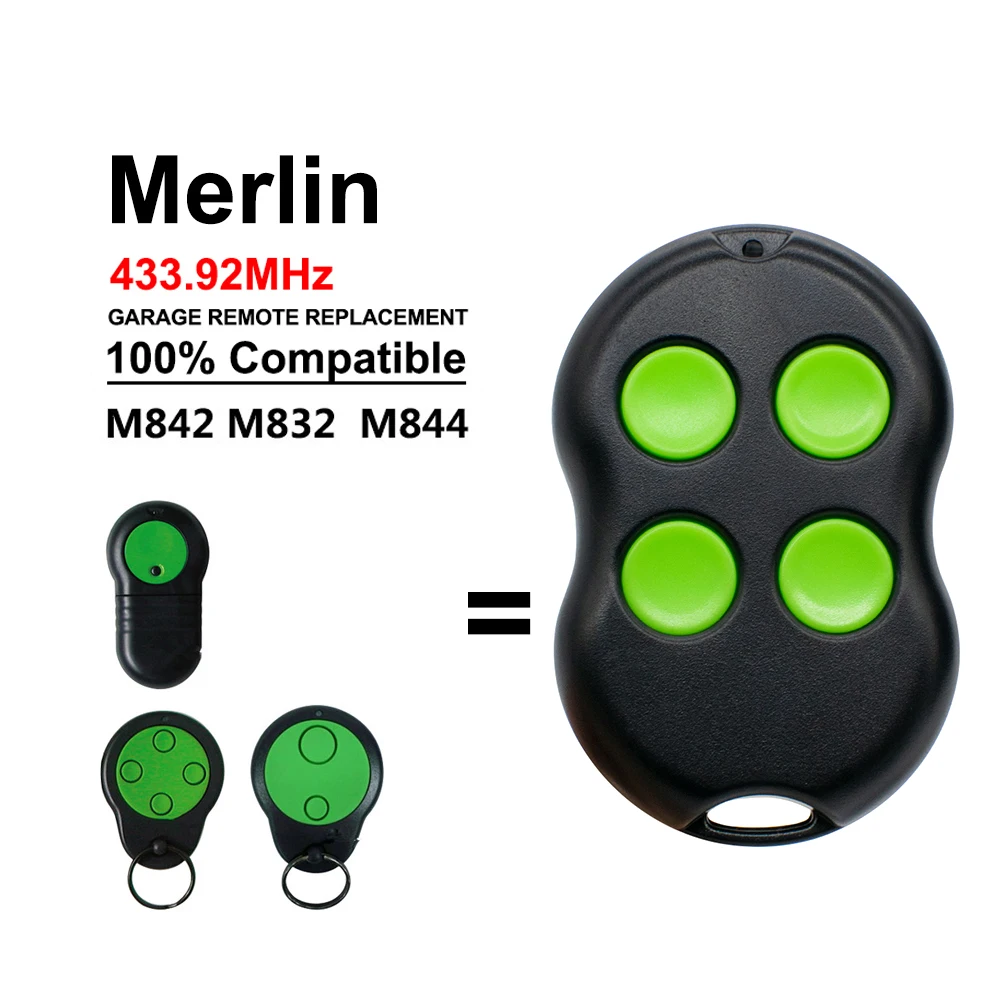 1-20pcs Merlin M832 M842 M844 Prolift M230T M430R Garage Door Remote Control 433.92MHz Rolling Code