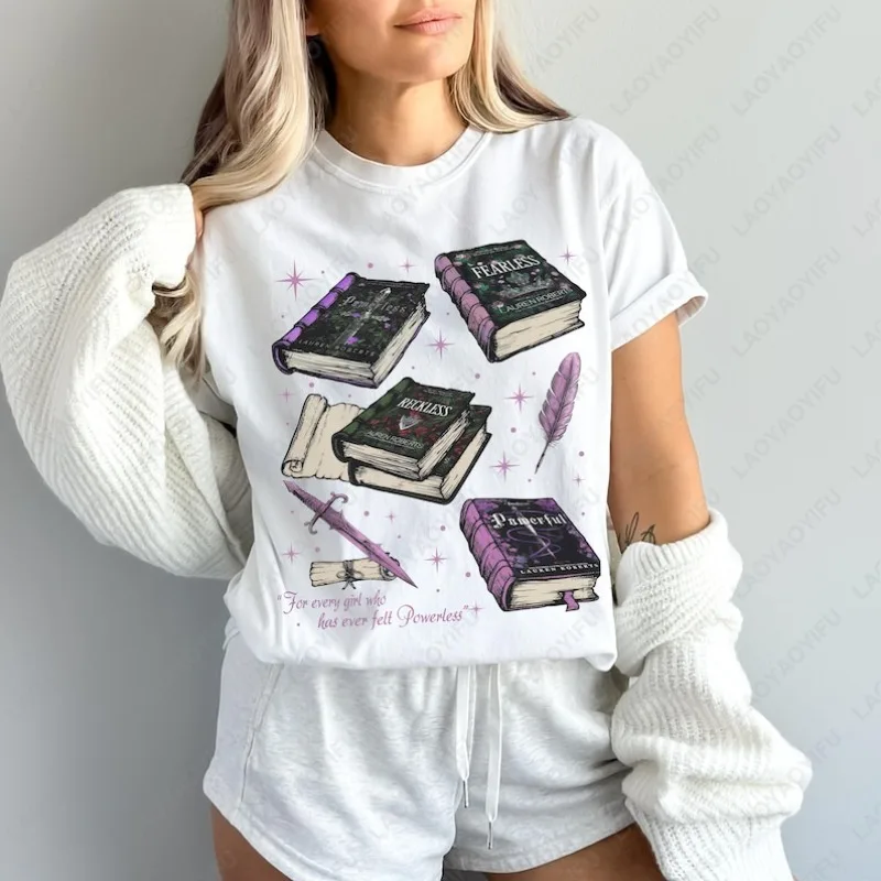 Powerless Book Club Creative Cotton Tshirts Discover Kai Azers Reckless and Fearless Romance Books Printed Tee Book Lover Gifts