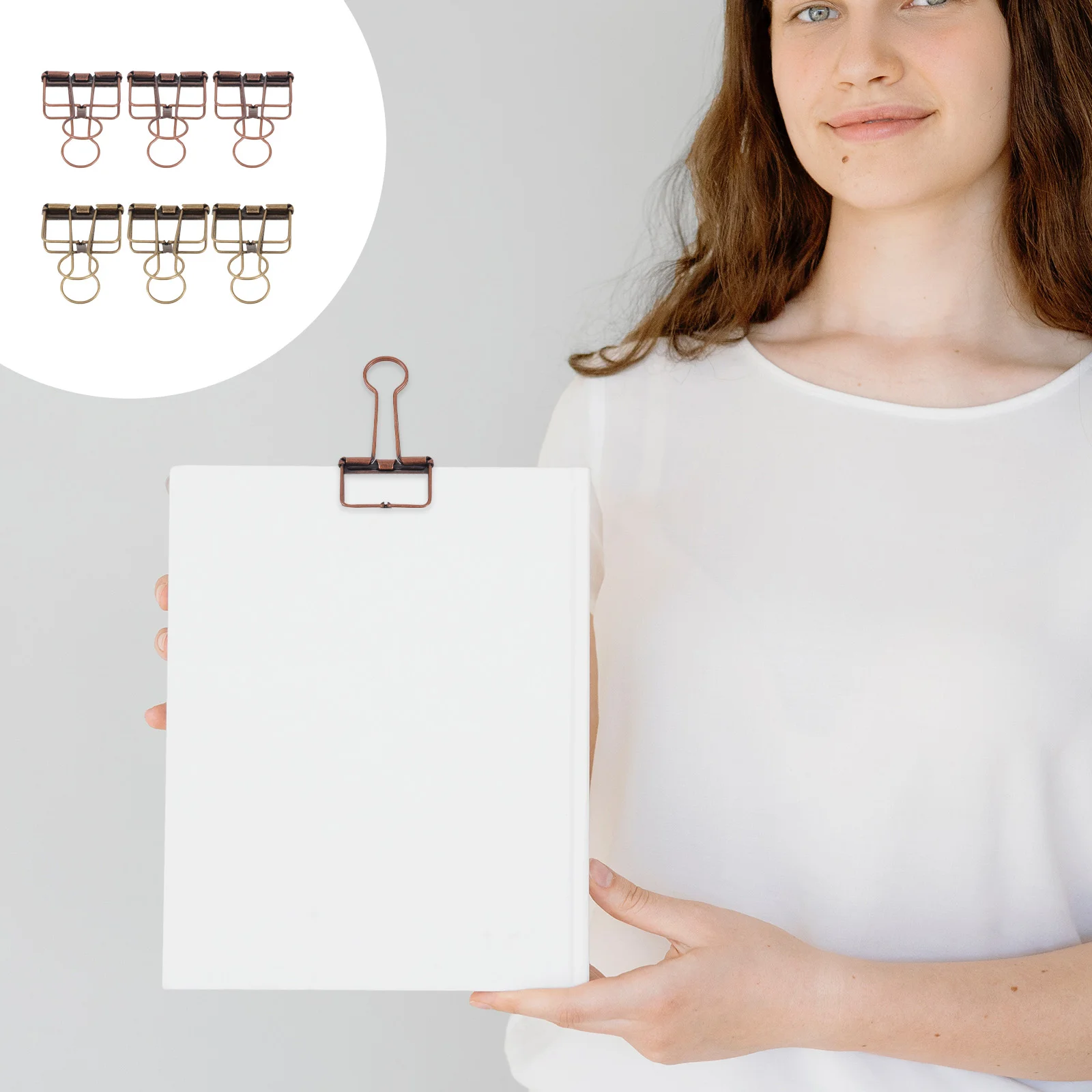 6 Pcs Elliot Folder Wire Binder Clips Paper Clamps for Retro Office File Exquisite Test Mini