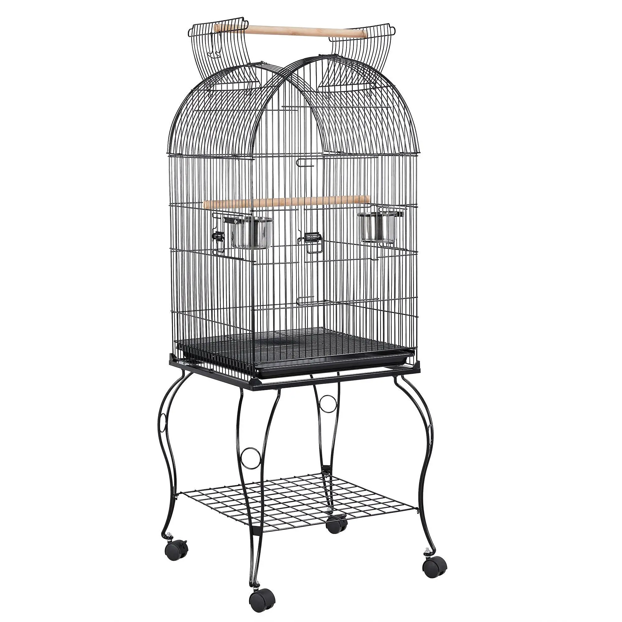 59-inch Dome Open Top Large Medium Parrot Bird Cage On Stand for Sun Parakeets Conures Quaker Parrot Rolling Cockatiel