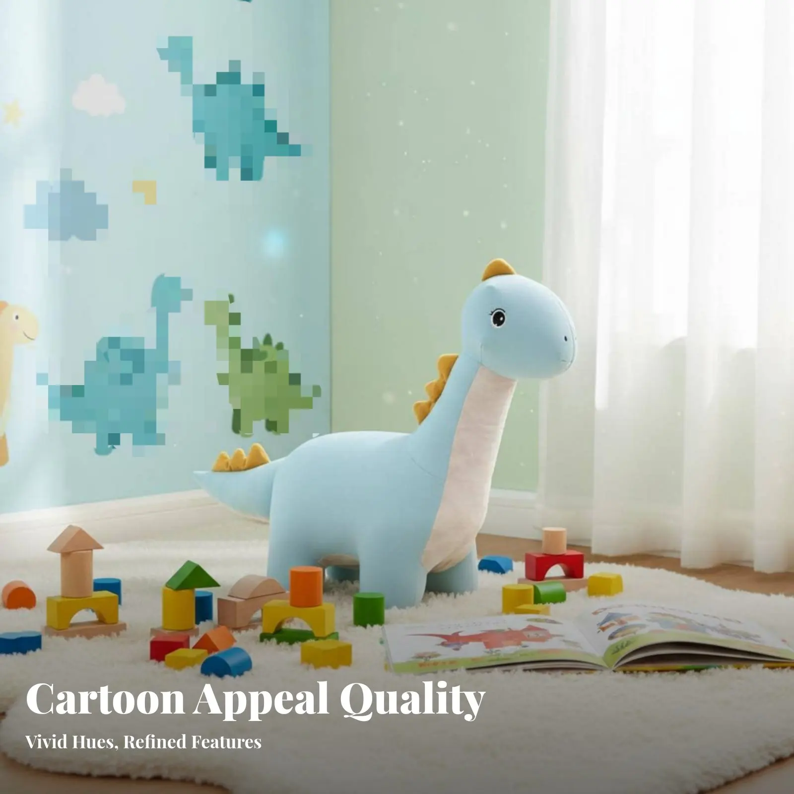 

Dinosaur Pouf Multi-Purpose Dinosaur Ottoman Soft & Comfortable Stable and Sturdy for Children, Toddlers, Playroom, Nursery