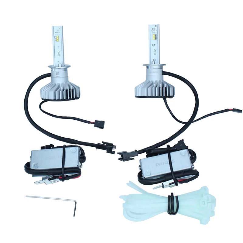 Philips LED H1 Ultinon LED Auto Hi/lo Beam 6000K Cool White Light +160% Brighter Headlight Compact Design 11258ULX2, Pair