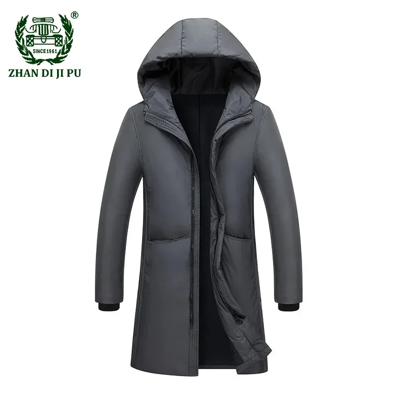 

Winter Long Down Jacket Men Hooded Fashion Mens Down Coats Thicken Warm Windproof Overcoat Jackets for Men ropa hombre Autumn