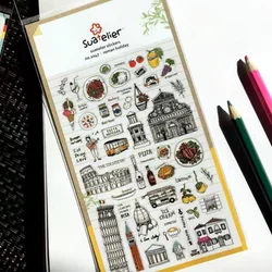 Korean Import Suatelier Roman Holiday Decorative Stickers Journal Diary Sticker DIY Scrapbooking Stationery Stickers School