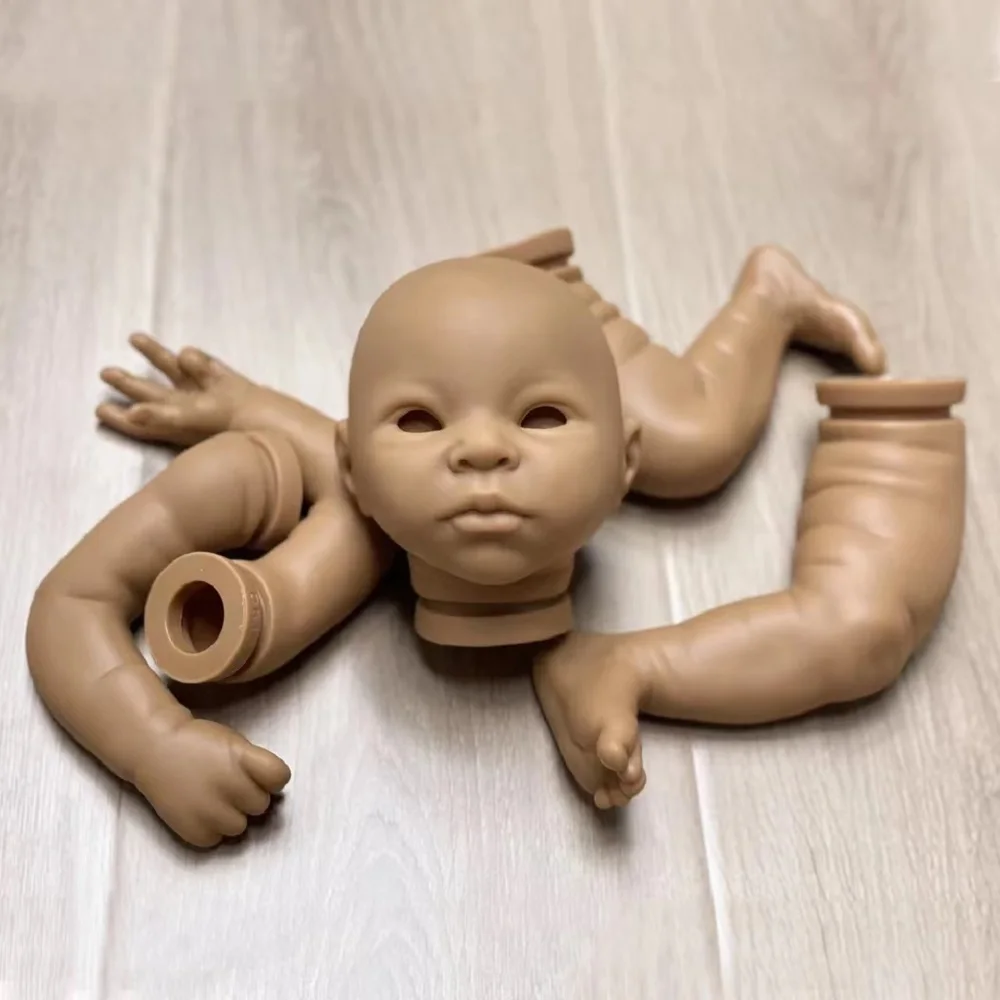 18" Reborn Doll Kits African Skin Color Unpainted Baby Parts Acessórios Para Peças De Bebê Em Boneca Renascid