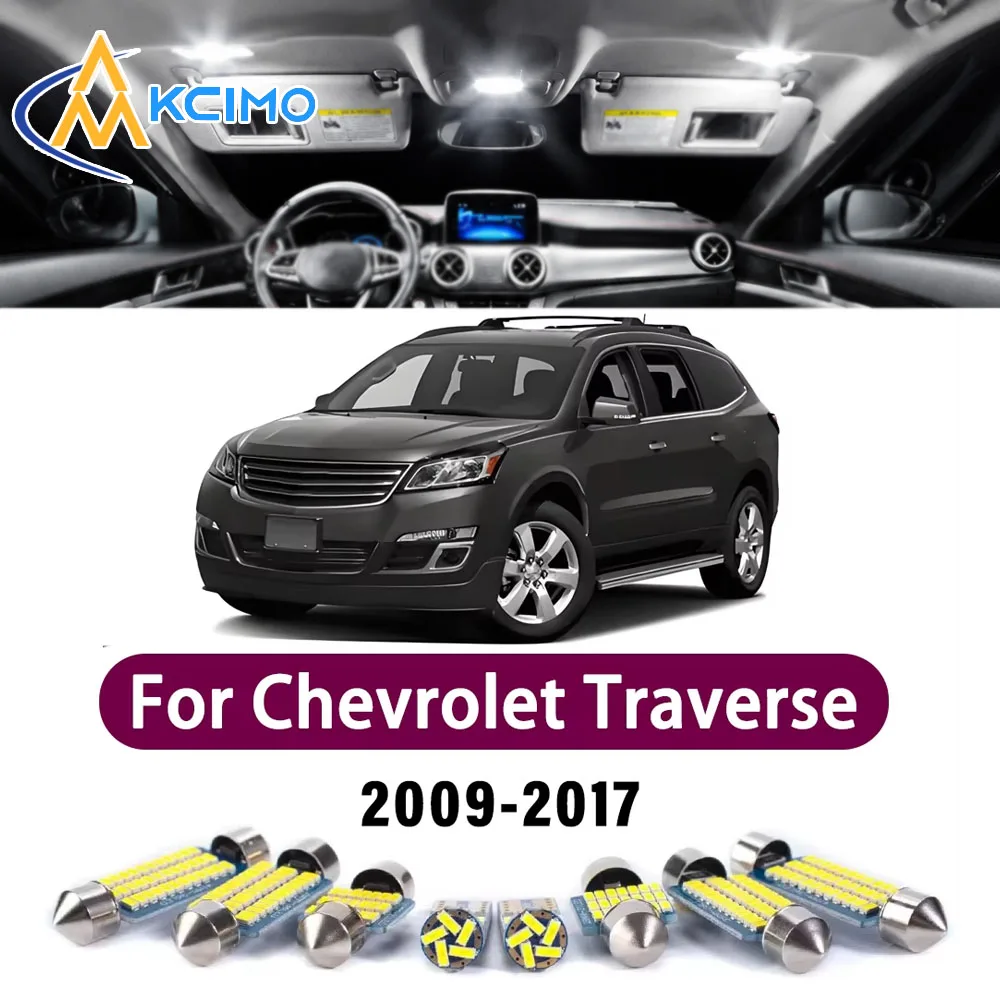 

New LED Canbus Interior Reading Dome Vanity Mirror Light Kit For Chevrolet Traverse 2009-2017 LED Easy Install Error-Free Lights